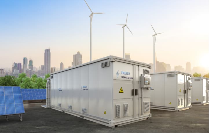 Batteriespeicher-Container einer Speicheranlage